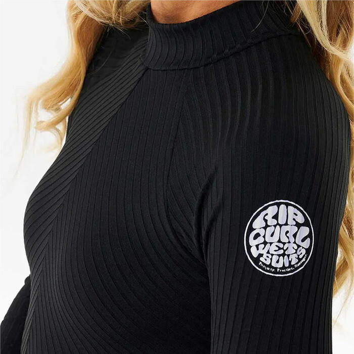 2024 Rip Curl Womens Premium Surf Long Sleeve Back Zip Surfsuit 15CWRV - Black